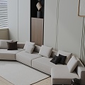 Modern three-seat sofa 3d model