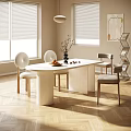 Bright White Oval Dining Table Set With Round Backrest Chairs Armchairs And Tabletop Decor