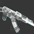 Military Assault Rifle With Wooden Stock Metal Components And Red Grip