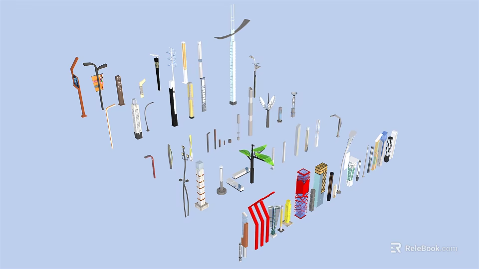 Various Outdoor Lights With Modern Traditional And Decorative Styles For Garden Patio Spaces 3d model 