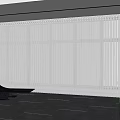 Minimalist Lounge Chair In Modern Interior With White Vertical Blinds And Gray Floor