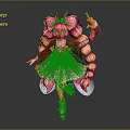 Cute Game and Movie Character With Pink Twin Ponytails And Bow Dress And Decorative Headwear