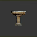 Classical Stone Garden Decorative Pedestal With Bowl Shaped Top And Carved Column Base
