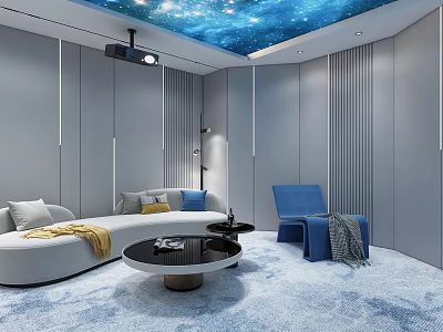 modern audio-visual room audio-visual room 3d model