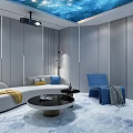 modern audio-visual room audio-visual room 3d model