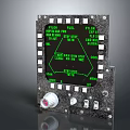 Electronic Control Panel Display With Green Screen Knobs Buttons And Test Code