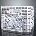 Efficient Durable White Plastic Storage Crate With Grid Design And Handles