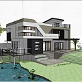 Modern Detached Villa Exterior Design With Large Windows Balconies And Greenery Garden
