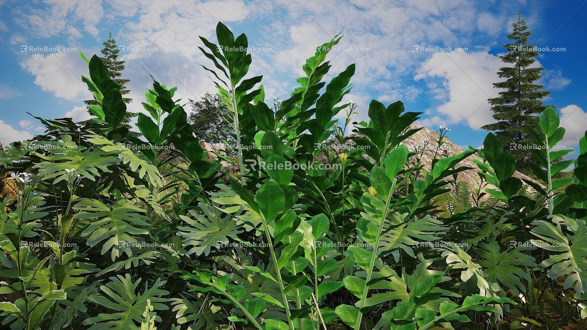 Modern shrubs 3d model