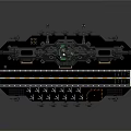 Detailed Large Water Vessel Warship with Turrets Superstructure and Flight Deck Design