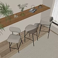 Modern Bar Chair Combination Bar Chair Combination 3d model