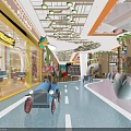 Indoor Colorful Kids Playground with Tree Themed Columns Mushroom Decor and Fun Slides