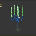 Classic Gold Candelabra Featuring Six White Candles And Curved Branches