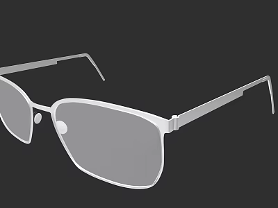 White Metal Frame Glasses With Sleek Design And Clear Lenses 3d model