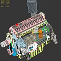 High Performance Industrial Equipment Engine Featuring Heavy Duty Mechanical Components And Metallic Structure 3d model