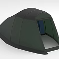 Green And Black Camping Tent With Dome Shape Sturdy Design And Doorway