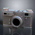 Vintage Metal Camera With Retro Design Classic Lens And Top Dials