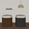 poliform Sofa Stool Fabric Stool Sitting Stool Chandelier 3d model