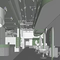 Modern Hair Salon Interior Design With Green Decor White Walls Arched Designs And Workstations