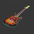 Musical Instrument Electric Guitar With Sunburst Finish Wooden Neck And Steel Strings