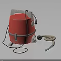 Red Electric Pump With Gray Handle Power Cord And Flexible Rubber Hose
