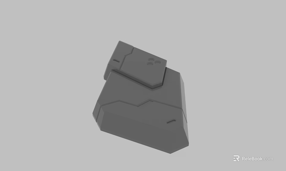 Minimalist Gray 3D Model With Geometric Shapes And Abstract Design 3d model 