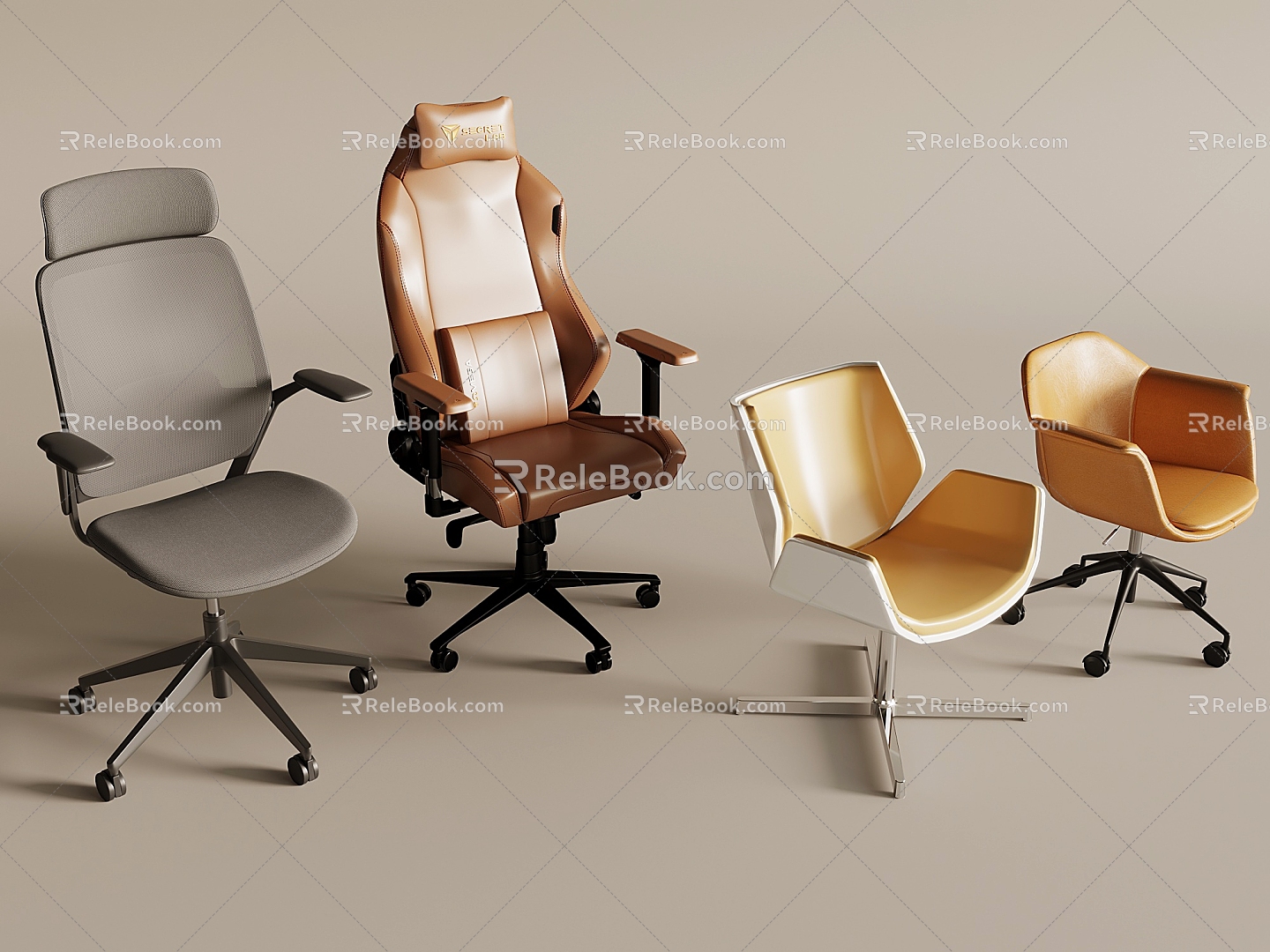 Office Chair Leisure Chair Leather Boss Chair Armchair Computer Chair Swivel Slide Wheelchair model