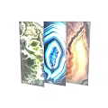 Agate Texture Decorative Components For Interior Design With Colorful Layered Patterns