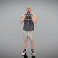 Sports men exercise action dumbbell shoulder exercise 3d model