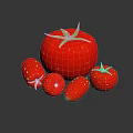 Red Tomato Decorative Ornament Collection with Glossy Surface and Reflective Display for Modern Home Decor