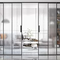 Modern Glass Sliding Doors for Living Room Interior Partition with Frame Design