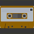 Retro Orange Audio Cassette With A Side Label And Vintage Design
