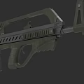 Tactical Military Rifle With Green Polymer Body Muzzle Barrel And Ergonomic Grip Design