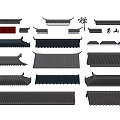 Traditional Chinese Roof Components Including Various Tiles And Architectural Elements 3d model