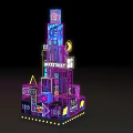 Futuristic Neon Light Structure With Multi Layered Glowing 3D Colorful Architectural Design 3d model