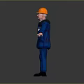 Worker European worker mechanic builder repairman miner digger figure 3d model