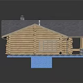 Log Cabin Exterior With Gray Roof Chimneys Wooden Porch And Log Walls Design