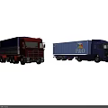 Two Commercial Trucks Red And Blue With SWEET Logo And Blue P&O Branding