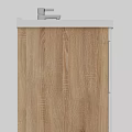 Modern White Sink Vanity With Wooden Cabinet Double Drawers And Chrome Faucet