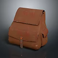 Brown Canvas Backpack With Flap Design And Buckle Straps For Daily Use