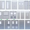 Various Types Of Metal Doors With Different Panel And Glass Window Designs