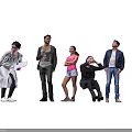 Group of people with different poses and casual clothing standing together