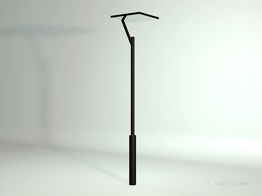 Black Slim Pole Outdoor Light With Modern Design For Garden And Street 3d model 