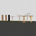 Columns, cylindrical stone columns, shaped special-shaped columns 3d model