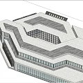 Modern Library Architecture Library 3d model