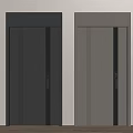 Modern Security Doors in Dark and Light Gray with Lock and Handle Design 3d model