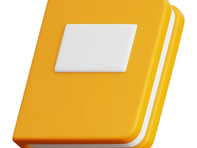 Bright Yellow Book Featuring White Square Label And Clean Cover Design 3d model