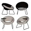 Modern Upholstered Lounge Chair with Metal Legs Armrests and Neutral Tones Design