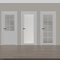 White Hinged Doors With Various Glass Patterns For Modern Home Interior Design 3d model