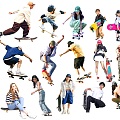 Skateboarding Figure Sports Figure Skateboarding Field Extreme Sports Youth Fashion Men and Women 3d model